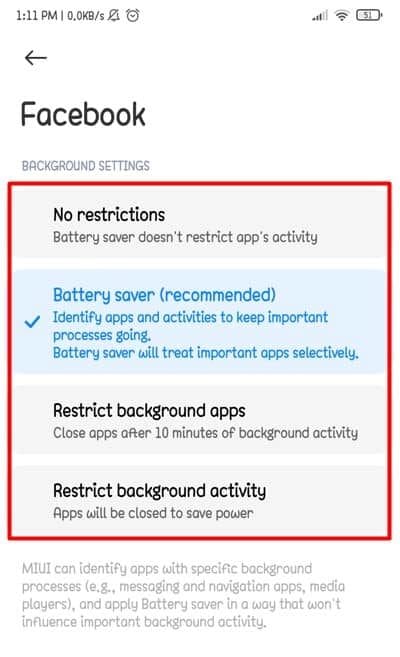 Background Settings