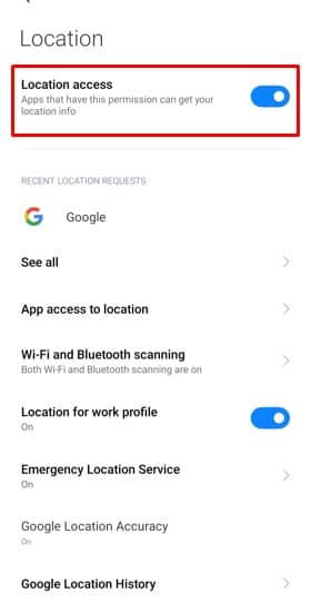 Activer l'accès à la localisation sur votre Android
