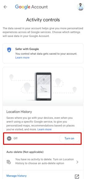 Enable Location Sharing History