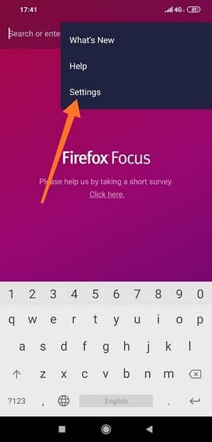 Firefox-Focus-Setting to stop pop-up ads on Android