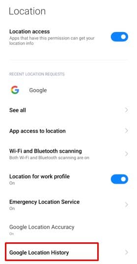 Google Location Sharing History