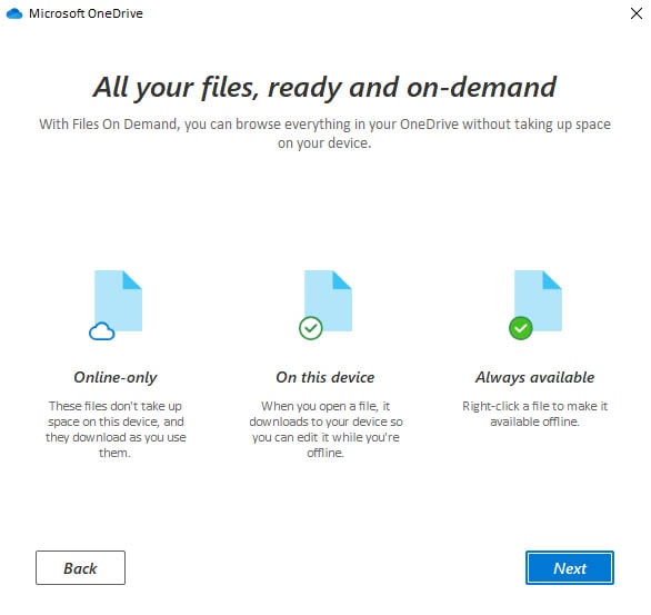 Files on-demand feature