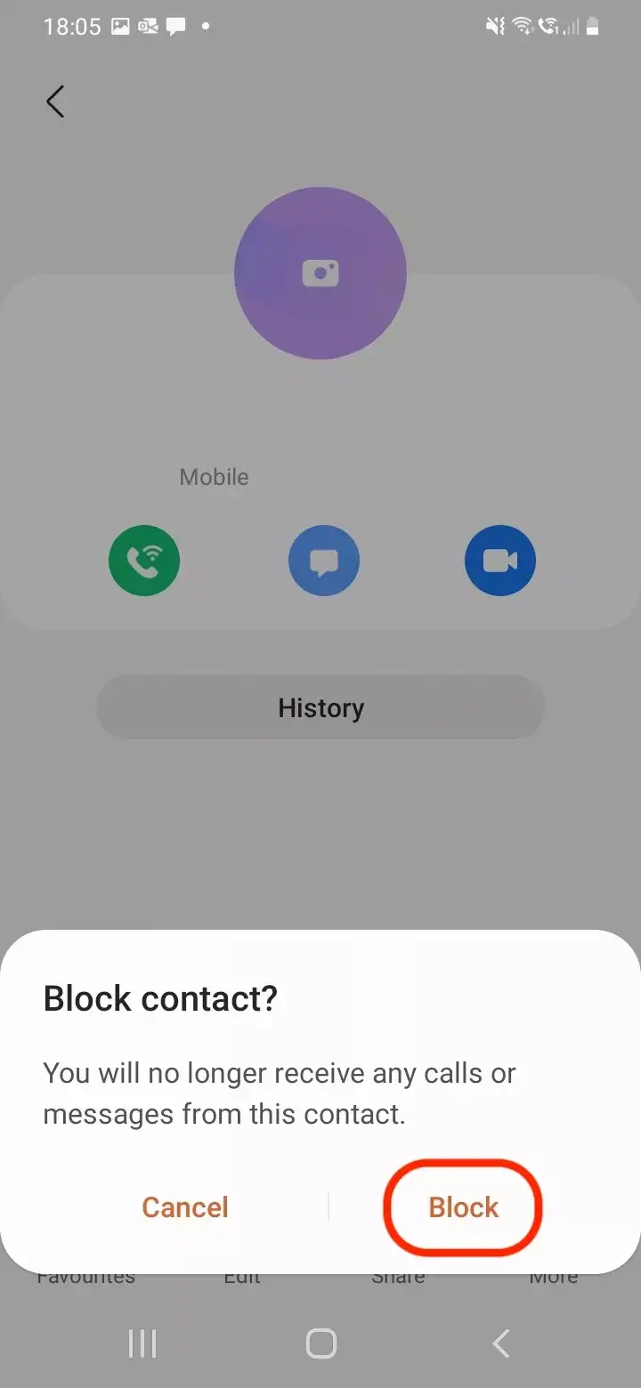 Sélectionnez bloquer sur votre Android-5
