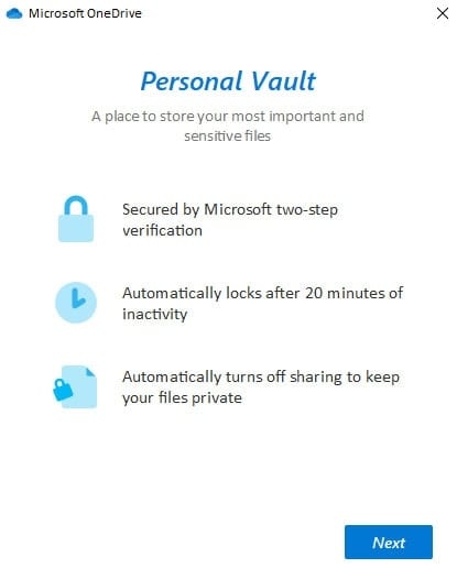 Set up Personal Vault