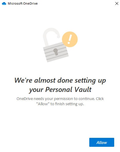 Setting up Personal Vault