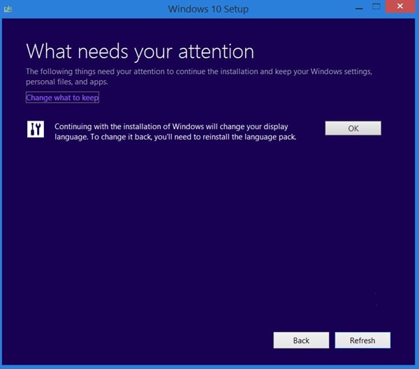 Windows 10 Setup _ Change what to keep