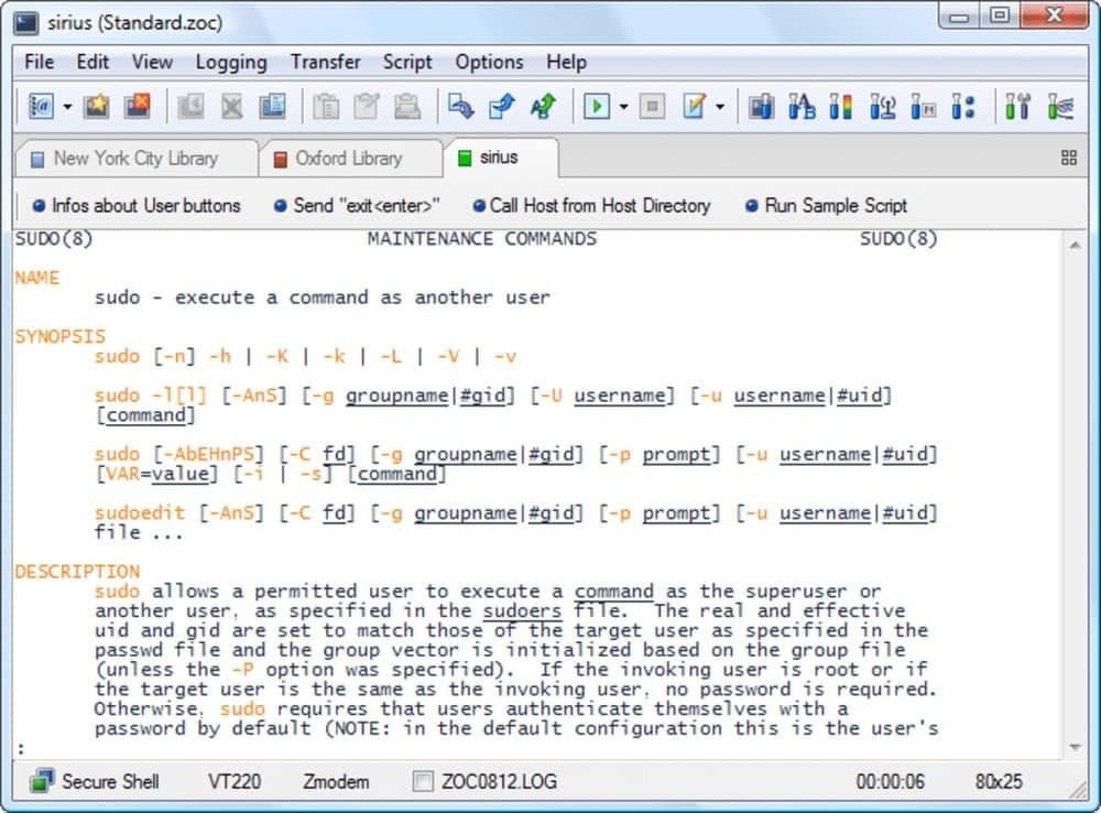 Zoc Terminal Emulator for Windows