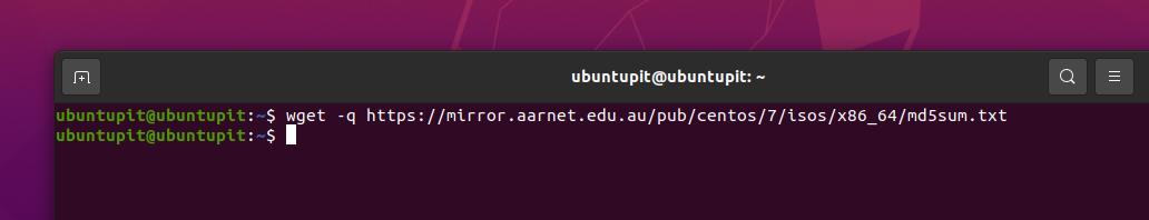 hide output by wget