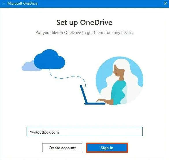 how to set up OneDrive in Windows