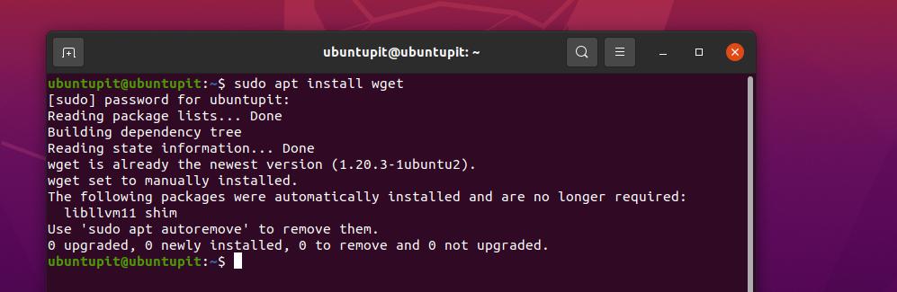 install wget on Ubuntu