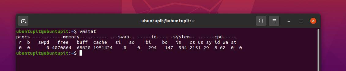 run vmstat site load check