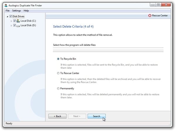 Auslogics Duplicate File Finder in Windows PC