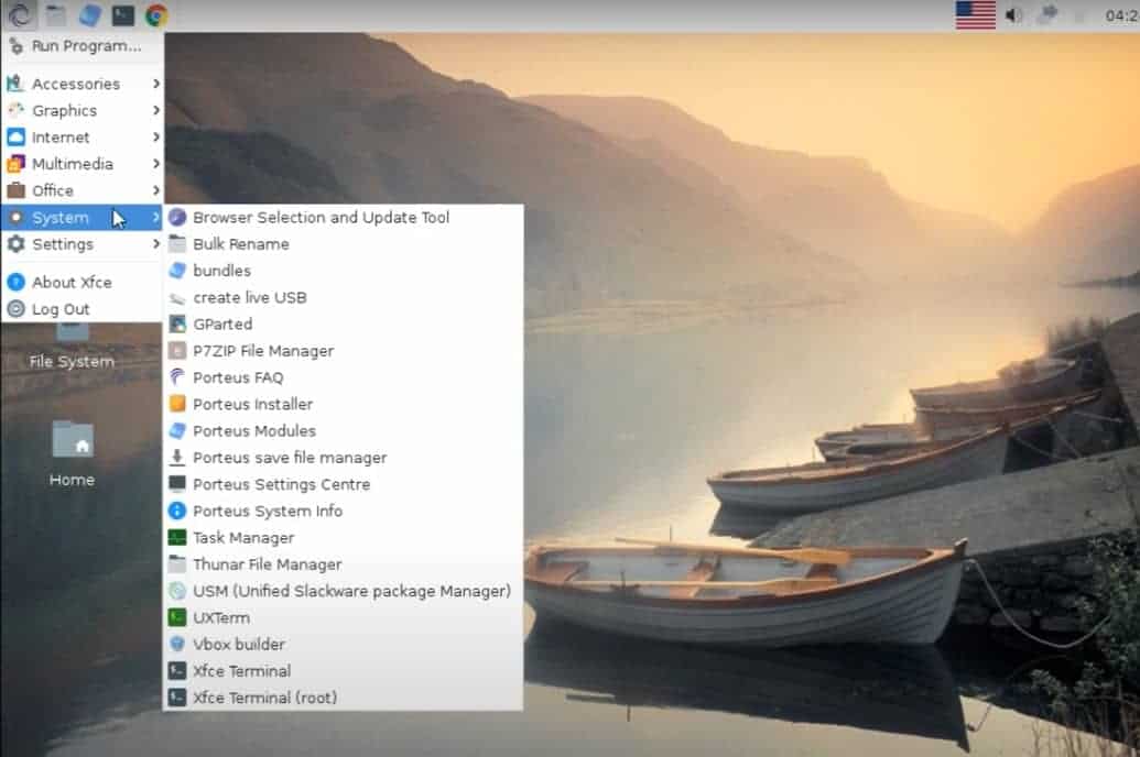 Porteus setting menu