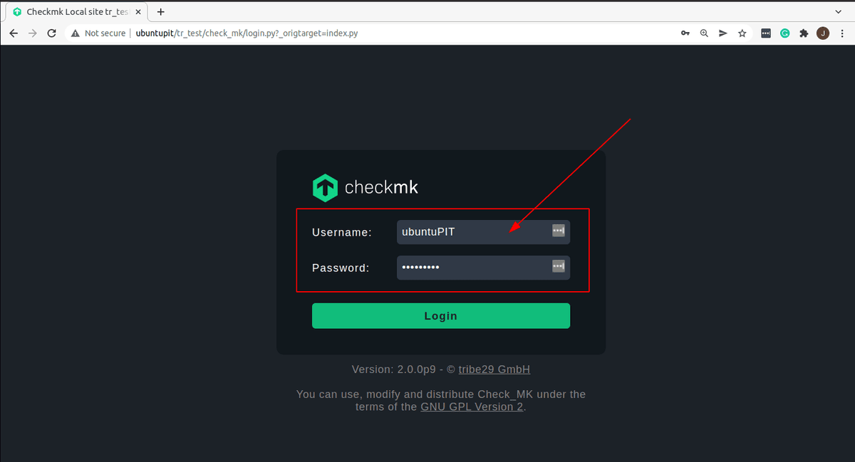 check admin login Linux servers with Checkmk