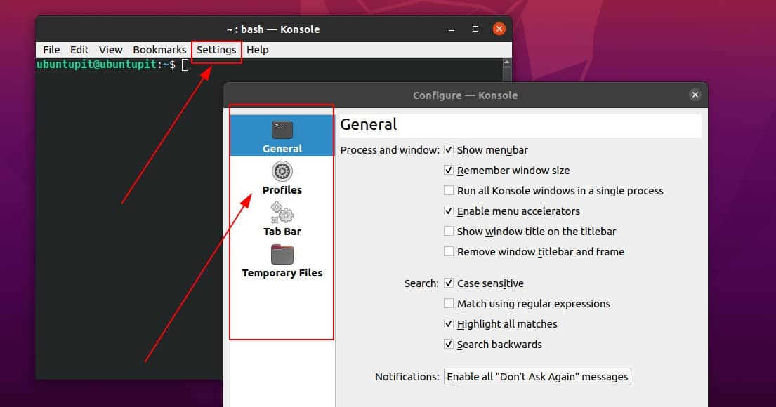 KDE shell setting on Ubuntu