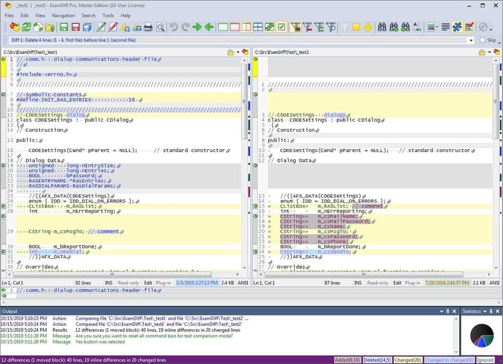 ExamDiff File Comparison Tool for Windows