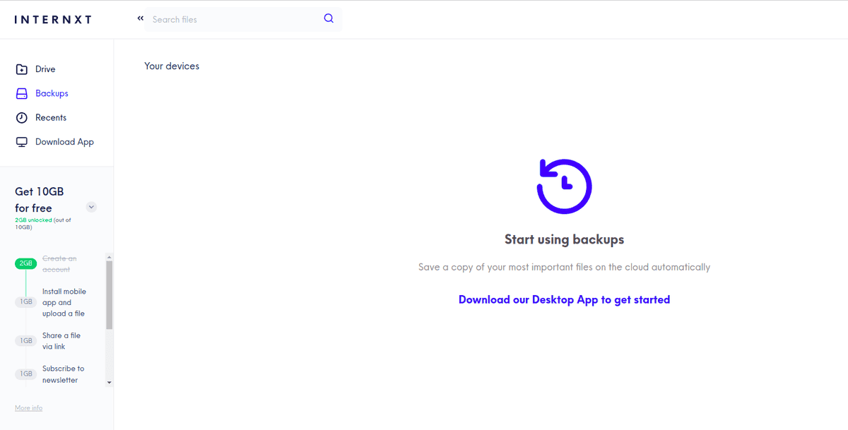 Internxt backup