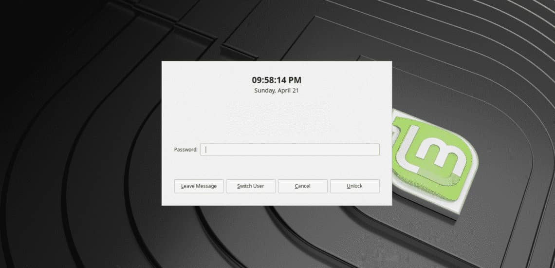 Linux mint lock screen for mate