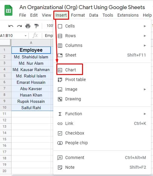 Org-chart-using-google-sheets