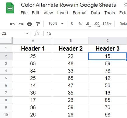 color alternate rows in google sheets