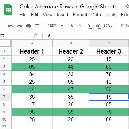 color-every-third-row-in-Google-sheets