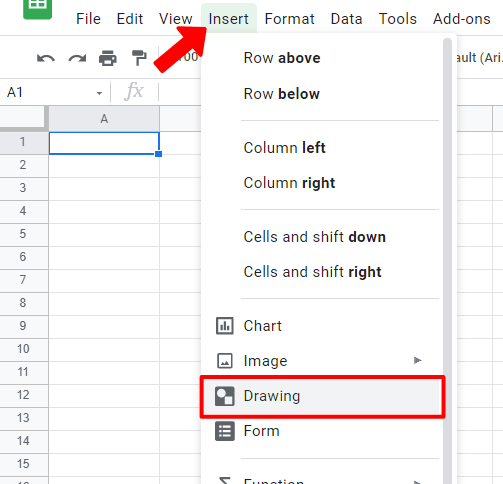 open-drawing-editor-window-to-insert-text-box0in-google-sheets