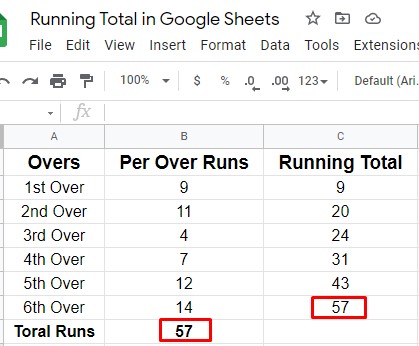 running-total-in-google-sheets