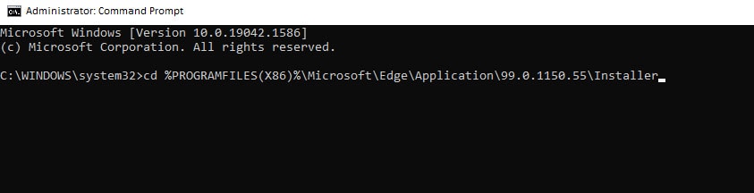 How to uninstall Microsoft Edge via command prompt