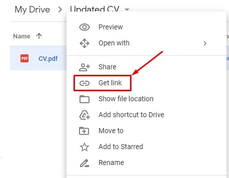 Get Link of Uploaded PDF in Drive