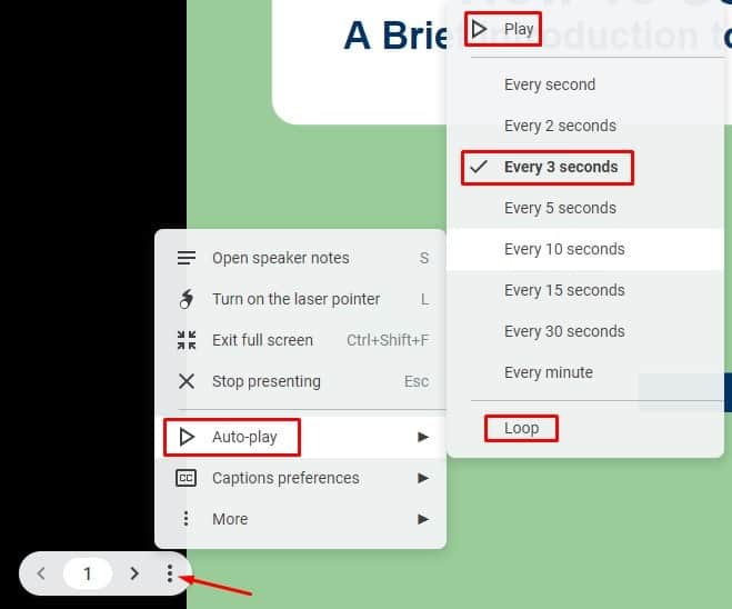 How To Setup AutoPlay and Loop in Google Slides