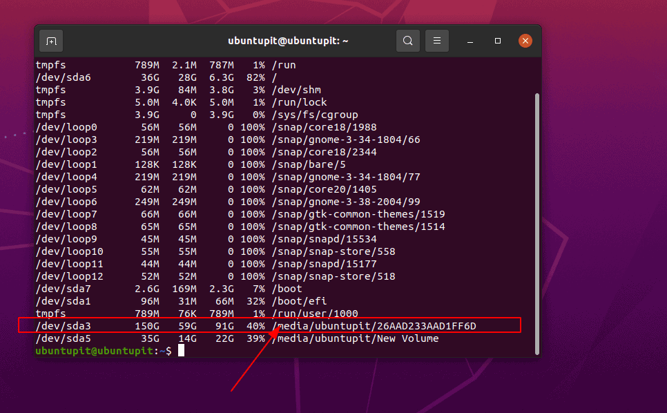 check the disk space on CLI