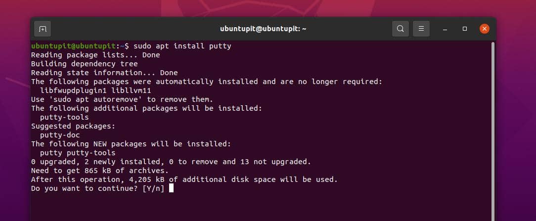 install putty pscp on linux