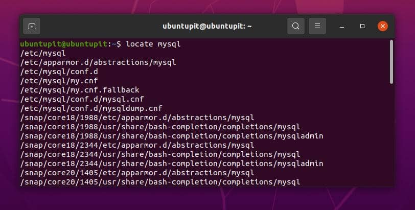 locate mysql in linux command