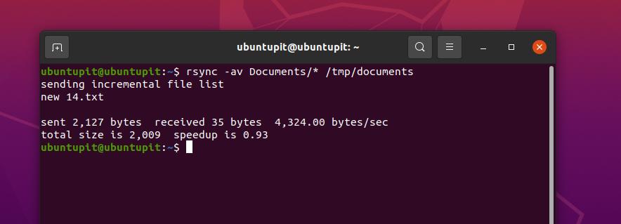 rsync on local machine on Linux