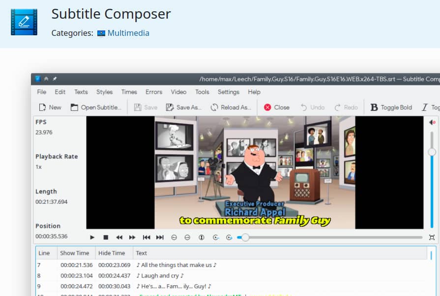 Subtitle Composer