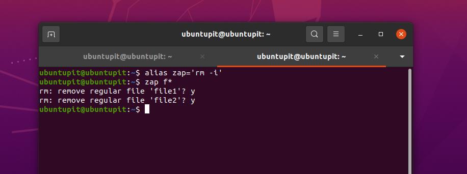 use zap for remove with alias command on Linux