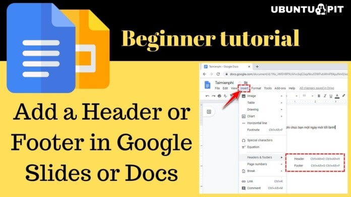 How to Add a Header or Footer in Google Slides or Docs
