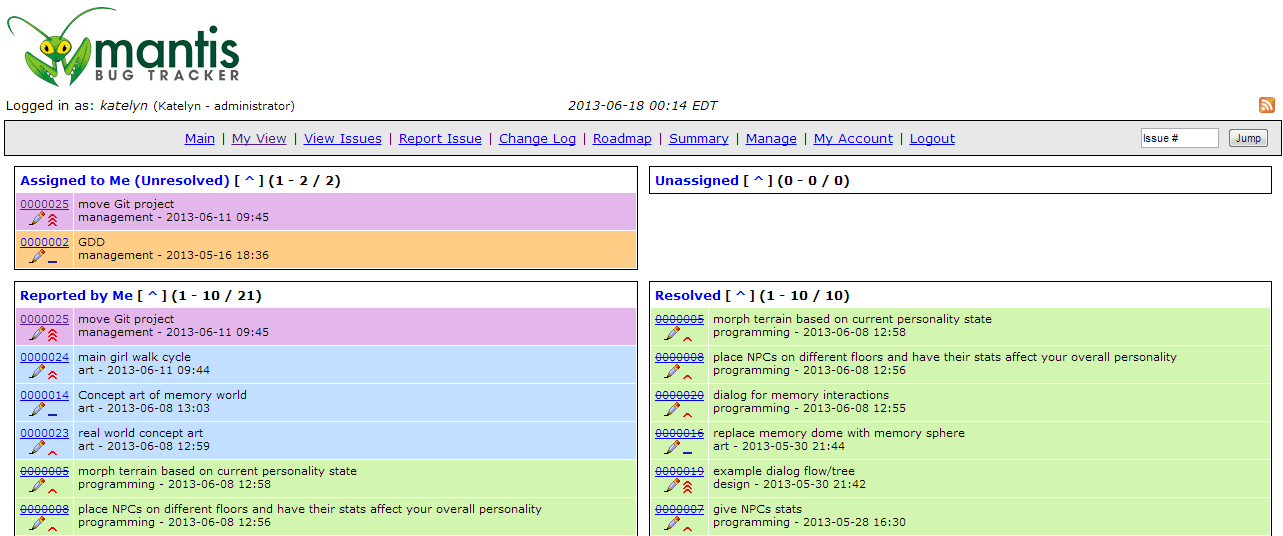 Mantis tracker bug and issue tracking tools for Linux