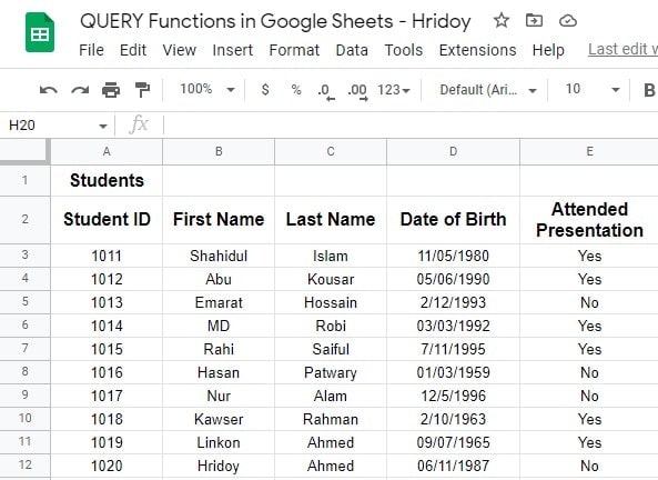 demo-data-to-use-QUERY-function-in-Google-Sheets