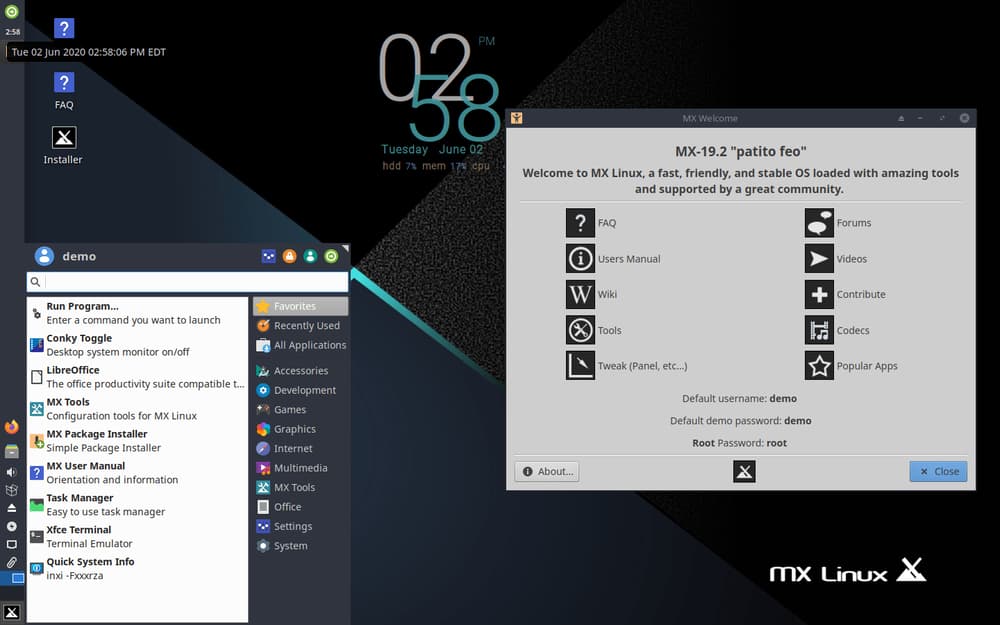MX Linux versions 