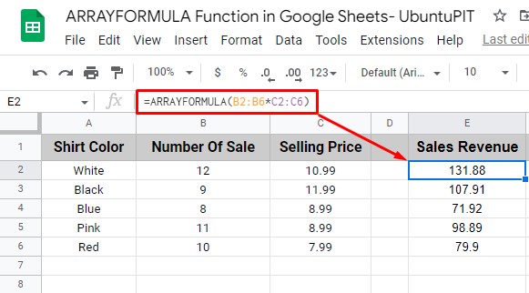 calculating-individual-items-sales-revenue-using-ARRAY-FORMULA-in-Google-Sheets