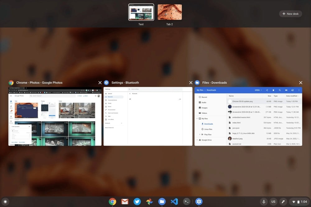 Chrome OS Overview Interface