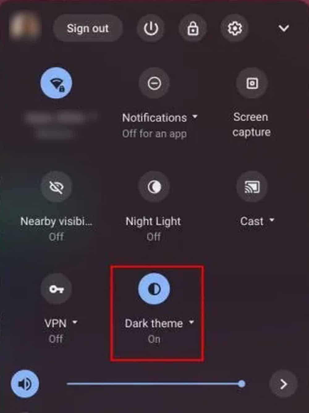 Chromebook Dark theme