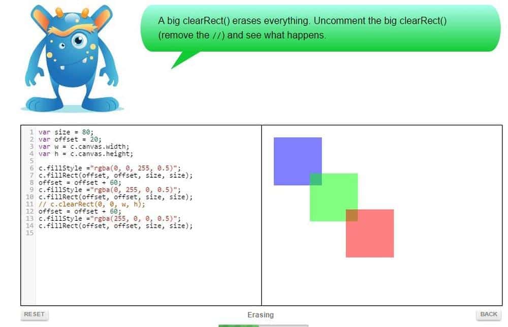 Code monster has an easy to understand interface for users of all age.