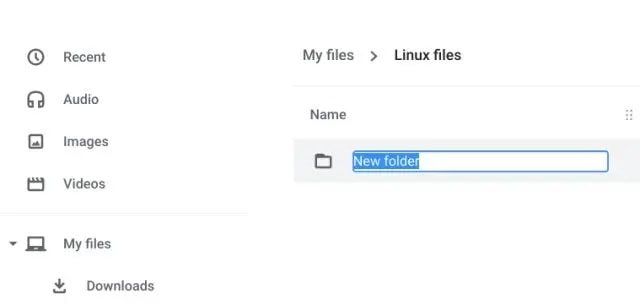 Create a New Folder in Files
