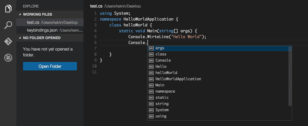 IntelliSense is a smart auto-complete feature used to boost workflow in Visual Studio Code.