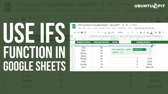 Use IFS Function in Google Sheets