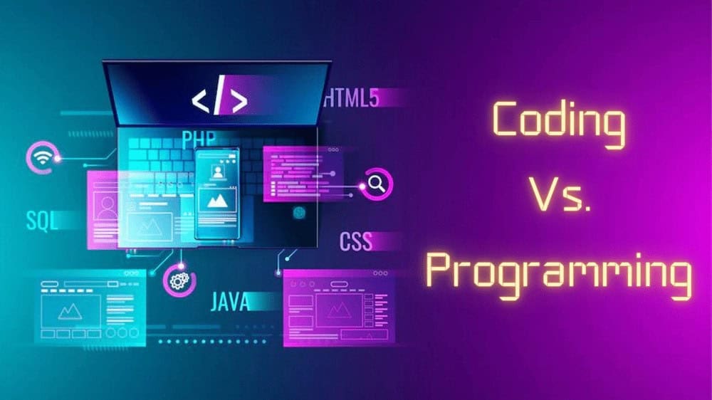 Differences between coding vs. programming.