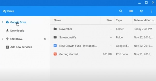 Chromebook Files app