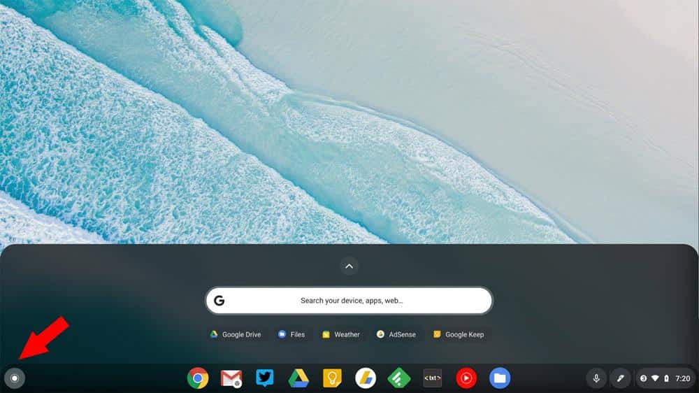 Chromebook launcher button